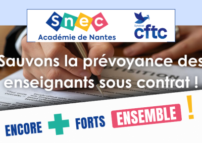 Pétition : sauvons la prévoyance des enseignants sous contrat